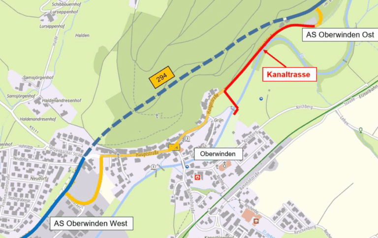 B294: Anschluss Oberwinden-Ost ab 1. September gesperrt