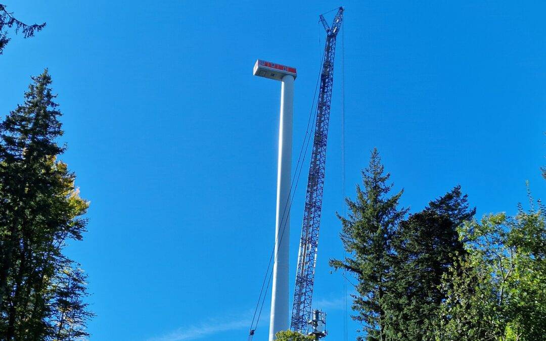 Windräder Freiburg Roßkopf: Montage der Rotorblätter startet