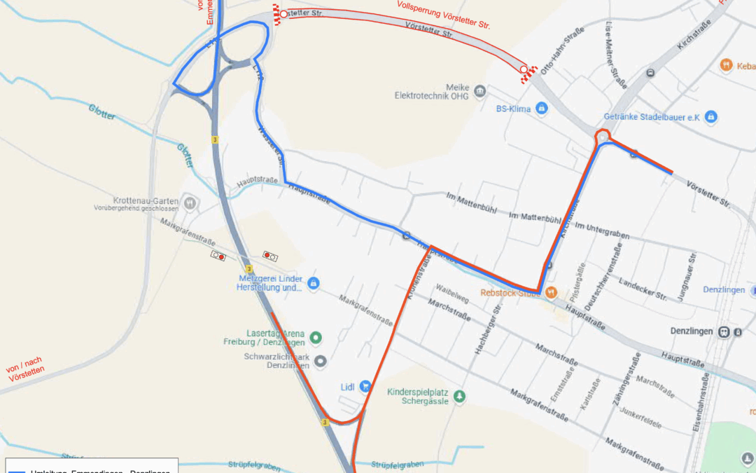 Denzlingen: Spatenstich für Gewerbegebiet & Vollsperrung Vörstetter Straße