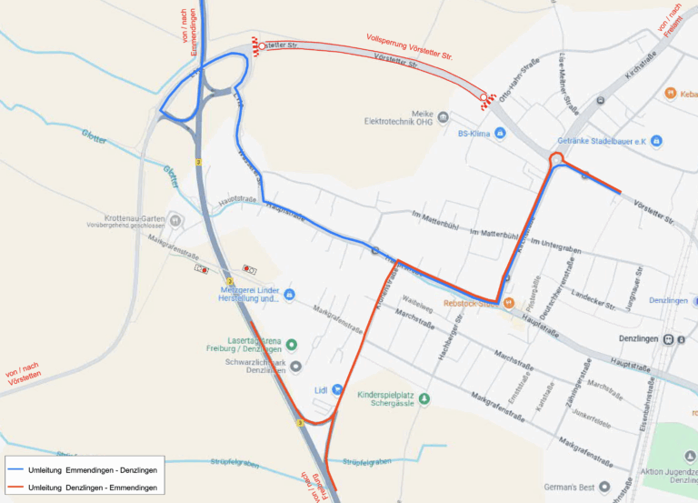 Denzlingen: Spatenstich für Gewerbegebiet & Vollsperrung Vörstetter Straße