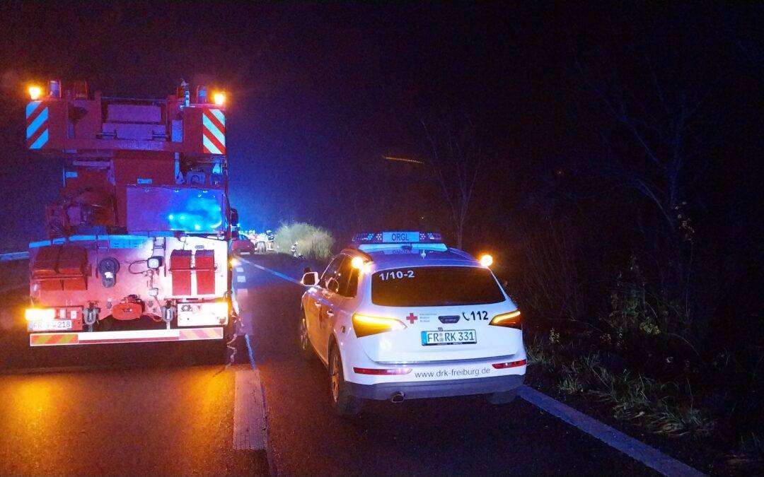 Fünf Verletzte bei Unfall auf B3 zwischen Schallstadt & Freiburg