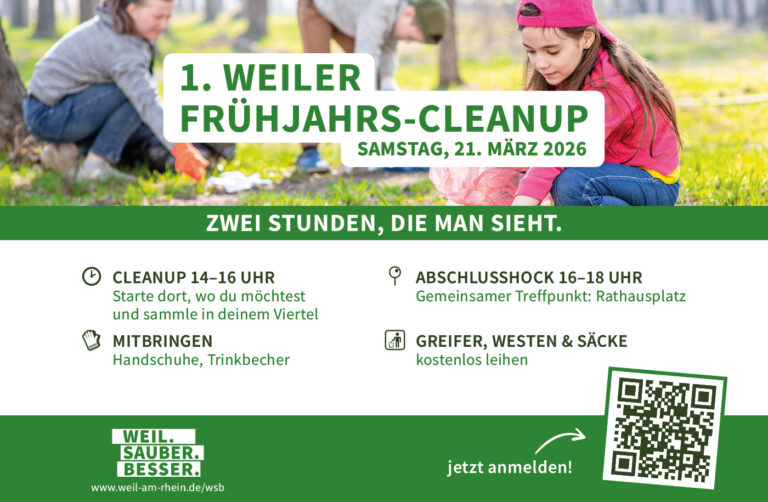 Frühjahrs-Cleanup in Weil am Rhein am 21. März 2026