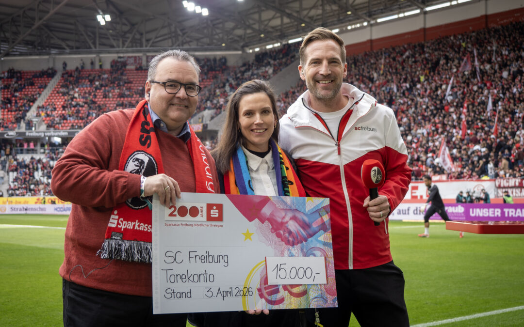 20.500 Euro Spenden: Sparkasse Freiburg unterstützt mit Torekonto Vereine & soziale Projekte