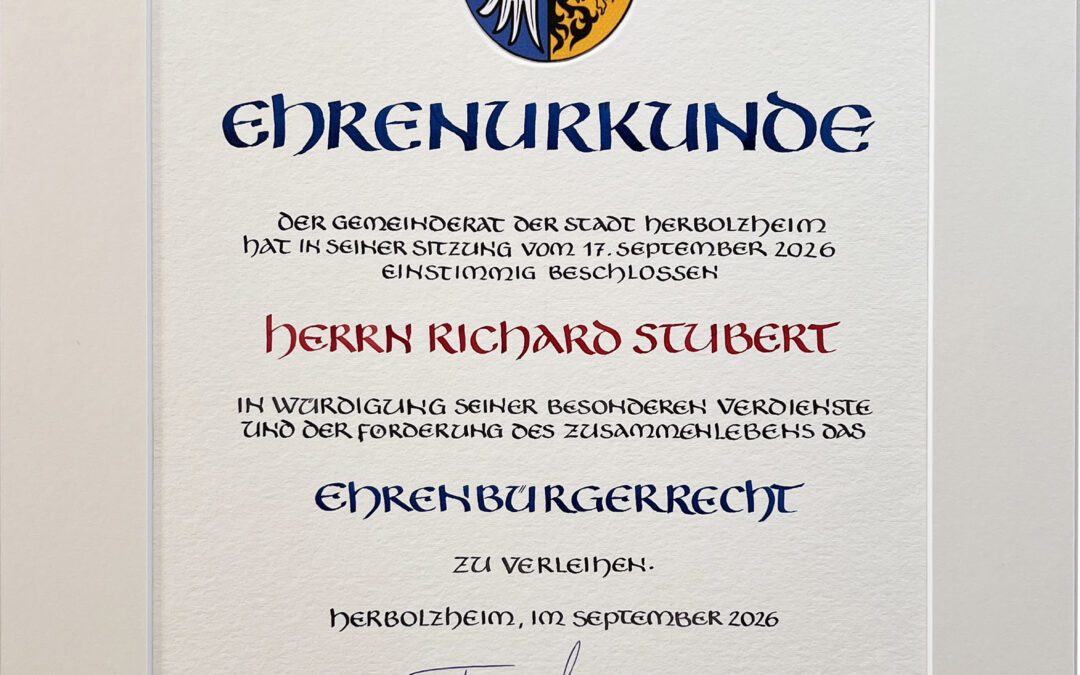 Herbolzheim ernennt Richard Stubert zum Ehrenbürger